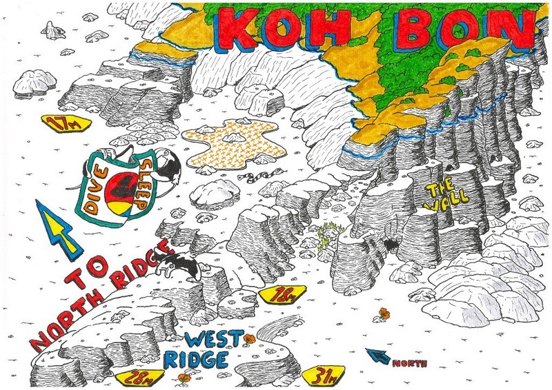 La petite crique de Koh Bon fournit de bonnes raisons pour une plongée de nuit. La petite crique de Koh Bon fournit de bonnes raisons pour une plongée de nuit.