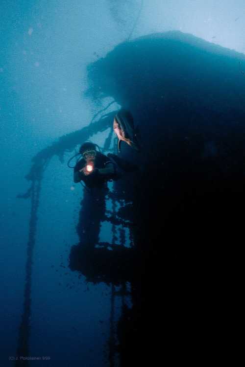 thailands most famous shipwreck the vertical wreck, as she used to be. click for hi-res image 189kb